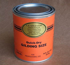 Oil-based gilding size for preparing wood frames