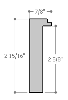 Deep 2-15/16 " shadow box in solid mars black. This molding features a small bevel around in the interior edge and has a dull satin finish.